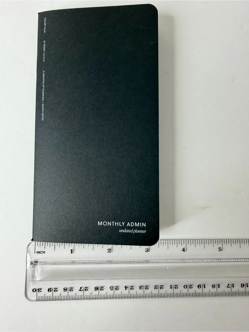 Cloth & Paper Monthly Admin undated 12 month pocket plus planner- Black